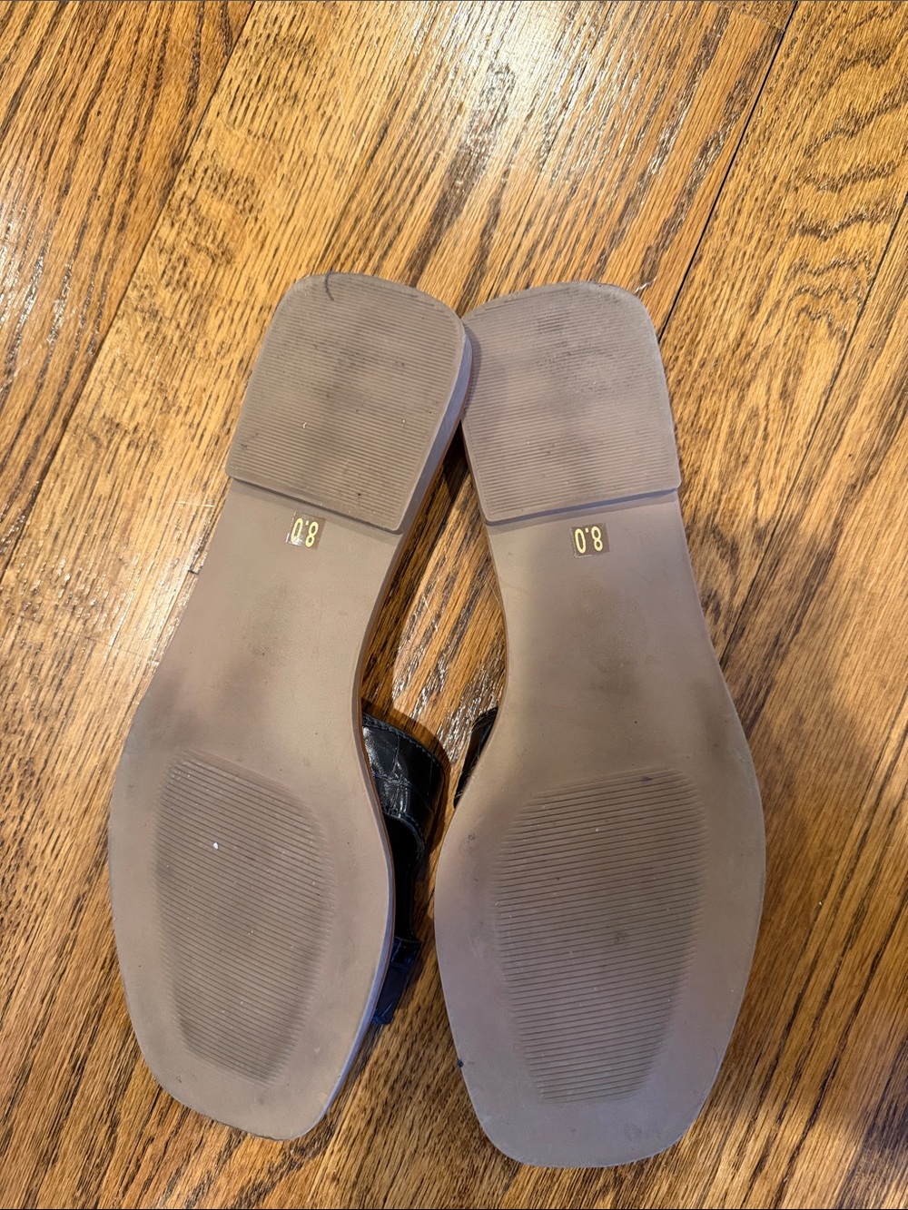 Steve Madden blackCroc-Embossed Slide Sandals - Women's - Picture 2 of 2